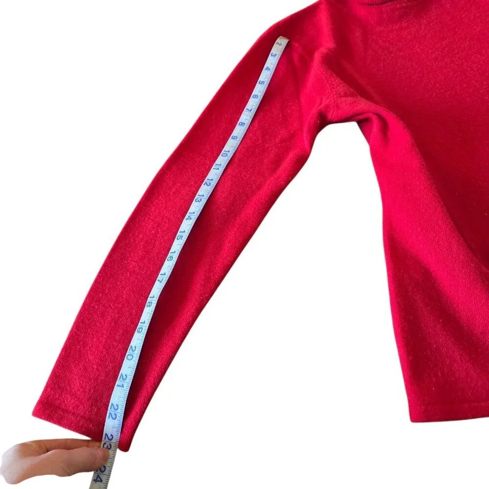 Ralph Lauren Red Cashmere Merino Angora Wool Turtleneck Sweater M